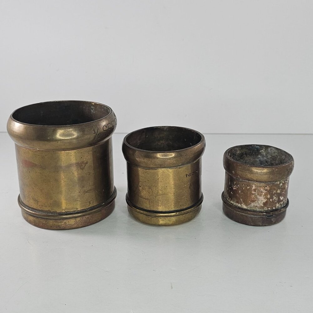 Vintage Brass Seer Measures Oriental Metal Pressing Works Bombay India Punjab - Picture 7 of 16